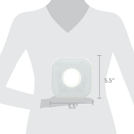 Nest Labs S3000BWES Protect Battery-Powered Smoke & Carbon Monoxide, Alarm, White, 2nd Generation