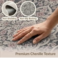 thumbnail image 6 of ODIKA 3'x5' Washable Area Rug Non-Slip, Flatweave, Easy Care Floral Emblem Design Featuring Mauve Blossom Motifs And Decorative Frame for Hallway, Laundry Room, 6 of 7