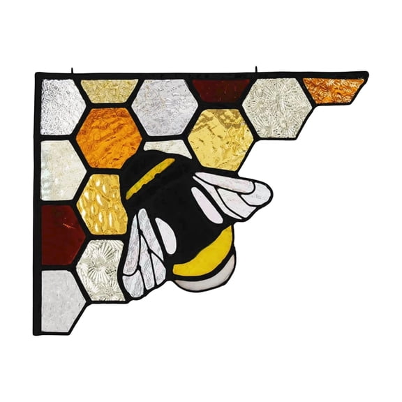 Small Cute Bee Themed Corner Hanging Ornament, Decorative Wall Decor for Home Bedroom Kitchen Living Areas