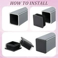 thumbnail image 4 of 20Pcs 3 Sizes Square End Caps Plastic Plug 30mm/ 38mm/ 40mm Insert Tubing Black White Post End Cap Glide Insert Furniture Finishing Plug for Steel Pipe Cover Tables Desks Chairs Foot Mixed Color, 4 of 7