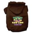 thumbnail image 5 of Mirage Pet King Cake Taster Screen Print Mardi Gras Dog Hoodie Light Pink XS, 5 of 11