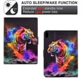 thumbnail image 4 of ELEHOLD Flip Leather Case for iPad 10th Generation 10.9" (2022) with Printed Pattern Card Slots Anti-Slip Strip Auto Wake/Sleep Kickstand Function Shockproof Folding Case,Tiger, 4 of 6