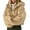 Khaki, variant on WEIYLL Women's Fashion Hoodies & Sweatshirts Warm Plush Short Elastic Zipper Beige Going Out Fall Tops (size M )