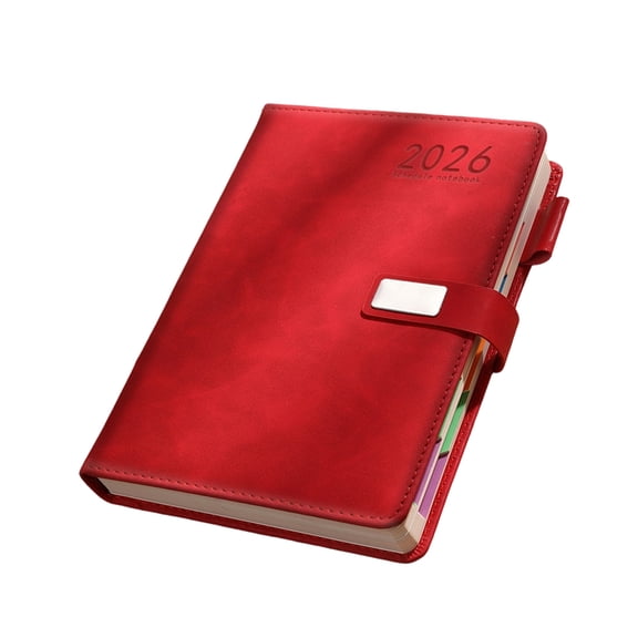 2026 Professional PU Notebook 400 Pages Dated with Colored Monthly Labels Closure for Daily Journaling