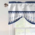 thumbnail image 5 of Marine Life Tie Up Valances Curtain, Adjustable Kitchen Ocean Coral Shell Starfish Blue Stripe Valances for Windows Decor, Rod Pocket Short Curtains Set for Bedroom/Bathroom, 42"x12", 5 of 9