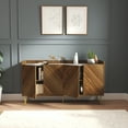 thumbnail image 2 of Inval 4-Shelf Entryway Sideboard Console Table with Gold Legs, Brown Oak, 2 of 6
