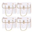 thumbnail image 4 of 4 Pieces Bouquet Boxes Gift Box Flowers Present Storage with Handle Decorative Flower Bag Portable for Birthday Cafe Mother Day Party Gifts White, 4 of 8