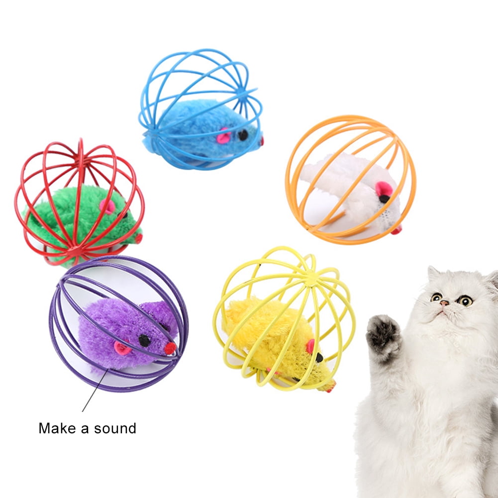 More Play Playing Toys False Mouse in Rat Cage Ball For Pet Kitten Cat Gift