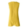 thumbnail image 4 of Abcnature Summer Dresses for Women Solid Color Tshirt Dress Casual Loose Sleeveless Tank Dress Mini Beach Dress Sundress Recommend Weight 110 to 121lb, 4 of 4