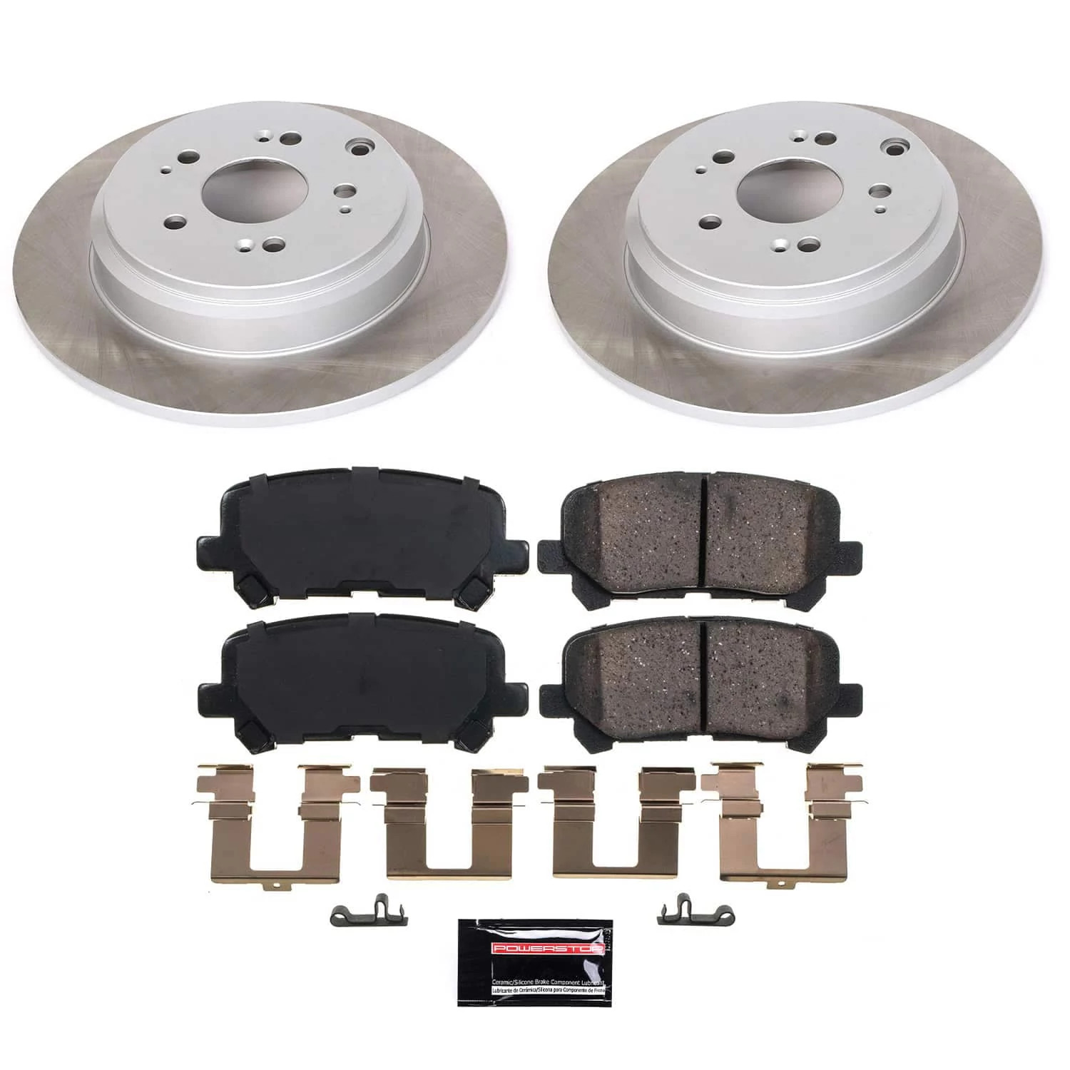 PowerStop Rear Semi-Coated Rotor and Low-Dust Ceramic Brake Pad Kit SC5839