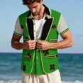 thumbnail image 6 of Handshe Unisex Short Sleeve Button-Up Shirt with St. Patrick's Day Print for Holiday, Party and Casual Wear, 6 of 9