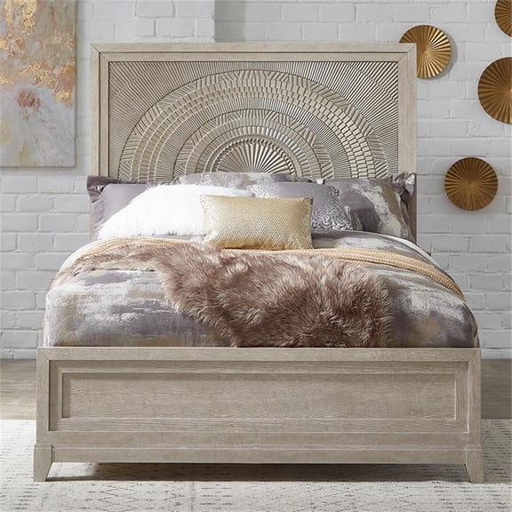 Liberty Belmar King Panel Bed in Washed Taupe