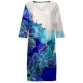thumbnail image 4 of SMihono Robe Bohème d'Été pour Femmes Grande Taille Mode pour Femmes Col en V Manches Mi-Longues Robe Chandail Imprimée, 4 of 4