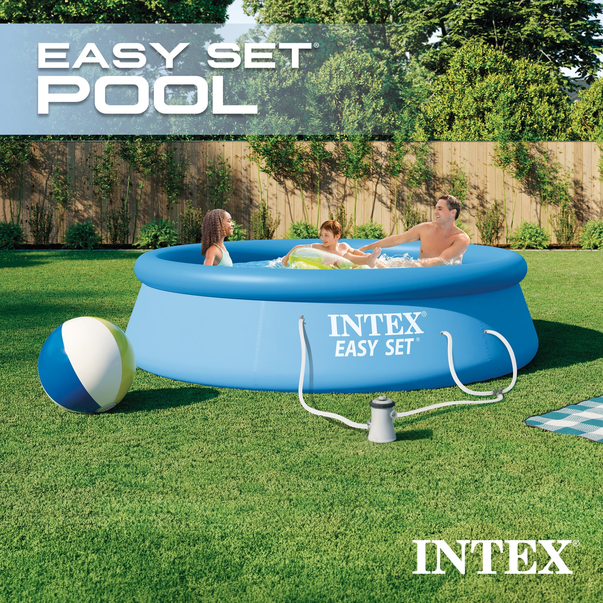 Intex Filter Cartridge Bundled with Round Cover & Inflatable Swimming Pool