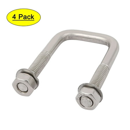

Unique Bargains 4pcs M6 25mm Inner Width 304 Stainless Steel Square U Bolt w Hex Nut Washer