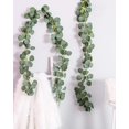 thumbnail image 3 of Coolmade 2 Pack 5.7ft Artificial Greenery Garland Faux Silk Eucalyptus Vines, Green, 3 of 6