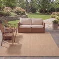 thumbnail image 4 of SAFAVIEH Courtyard Blair Checkered Indoor/Outdoor Area Rug, Natural/Cream, 5'3" x 5'3" Square, 4 of 14