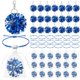 thumbnail image 1 of Set de 20 Brazaletes y Llaveros de Pompones Azules y Plateados para Porristas, 1 of 6