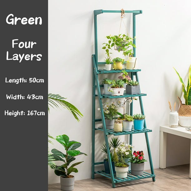 Bamboo 3 4 Layer Folding Plant Stand, Wall 038 Display Shelves For Collectibles Argos