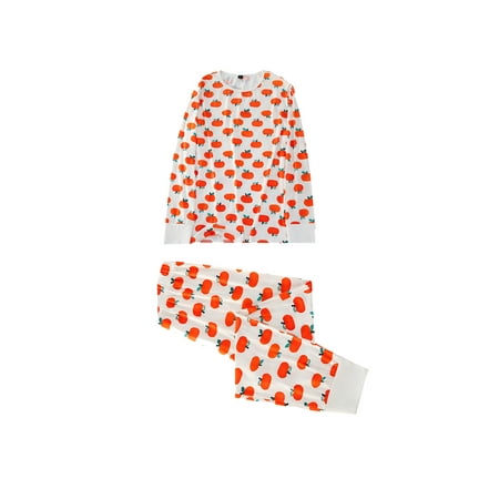 

WenaZao Family Pajamas Set with Cartoon Fruit Print Buttons Ribbed Closure