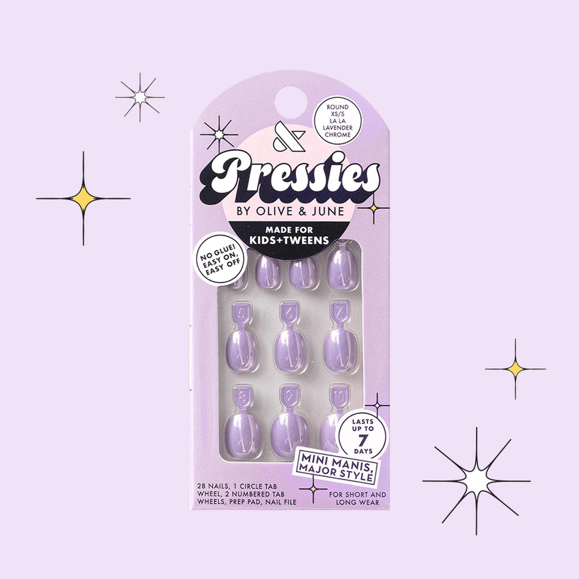 Olive & June Pressies XS/S Round La La Lavender Chrome
