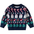 thumbnail image 1 of Chandail Tricoté à Col Rond Imprimé Mignon à Manches Longues pour Filles de Noël, pour Tout-Petits et Enfants, 1 of 9
