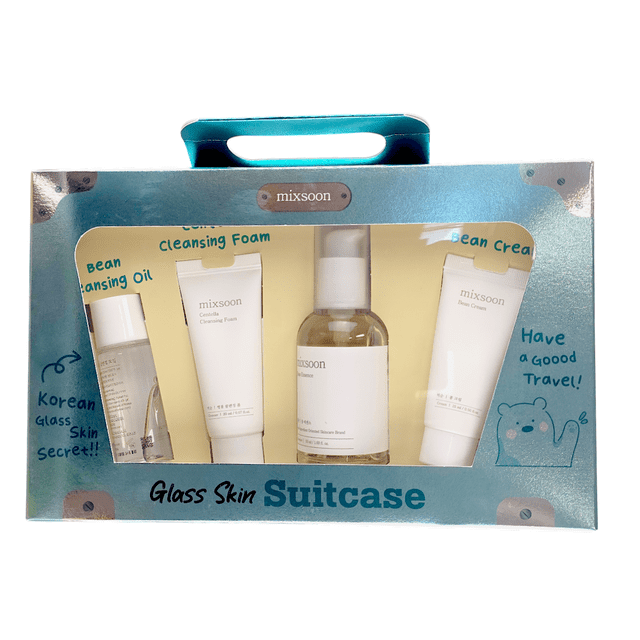 Skincare Suitcase Mixsoon Glass Skin con 4 unidades, vegano, libre de crueldad animal