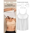 thumbnail image 3 of ANYFIT WEAR 2 Pack Women Tank Top with Built in Bra Flowly Relaxed Cami Adjustable Straps Camisole with Pleats Navy-White,X-Large, 3 of 8