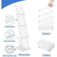 thumbnail image 2 of XIDIHF Foldable Magazine Rack, Floor Standing 4-Tier Literature Display Stand with Carrying Bag for Brochures, Catalogs, Magazines, for Office, Trade Shows, Exhibitions, White, 2 of 7