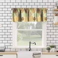 thumbnail image 2 of Blue Yellow Floral Valance Curtain Boho Dahlia Chrisanthemum Flowers Pattern Rod Pocket Valance Window Treatments Short Curtains for Kitchen Bathroom Farmhouse 54x18inch, 2 of 6