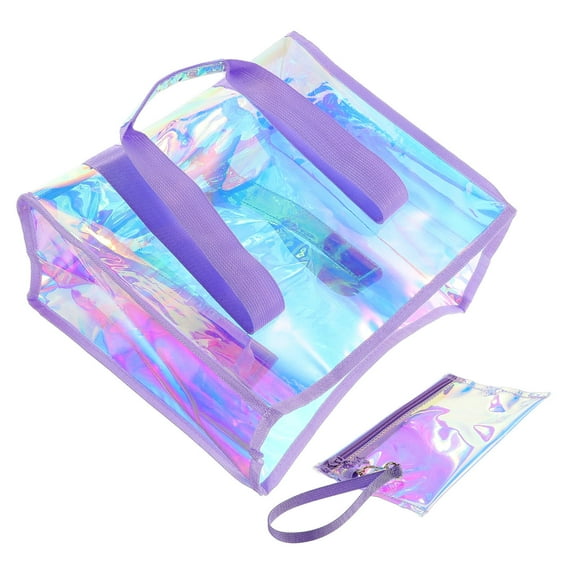 TAILTOSS 1 Set Waterproof Storage Bag Women Tote Bag Clear Beach Tote Pvc Lavender