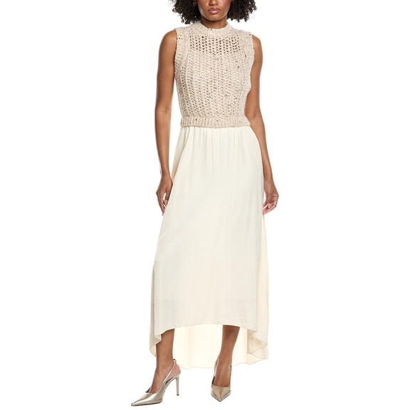 Peserico womens Alpaca & Wool-Blend Maxi Dress, 38, Beige