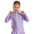 thumbnail image 2 of Loodgao Kids Girls Figure Skating Jacket Long Sleeves Training Coat Zip-Up Sweatshirt Outwear Purple 12, 2 of 7
