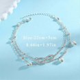 thumbnail image 2 of Boho Double Anklet Silver Bead Anklet Bracelet Beads Chain Forever Foot Jewelry for Women and Girls-Qhzl, 2 of 5