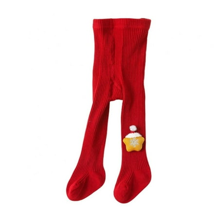 

BULLPIANO Christmas Thickening Pantyhose Lovely Pants Bottoms Pants Princess Pantyhose Soft Toddler Clothing Stockings Tights 0-6Y(1pair)