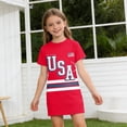thumbnail image 3 of Grblisyd Red White and Blue Dress for Girls Patriotic Short Sleeve Crewneck A Line Dresses Independence Day 250 Anniversary USA Flag Outfits, 3 of 6
