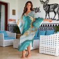 thumbnail image 3 of Xixirimido Marble Print Kaftan Dresses for Women Plus Size V Neck Caftans Long Batwing Sleeve Beach Cover Ups Summer Beach Dress, 3 of 7