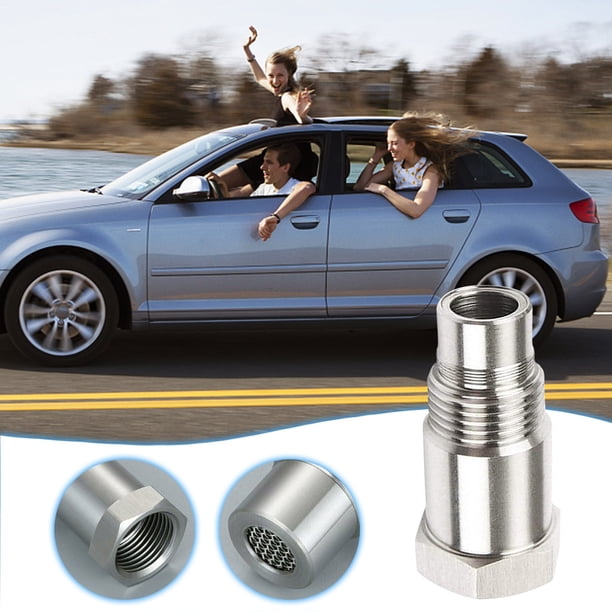 Adaptador de extensión del sensor de O2 de acero inoxidable | Conector de filtro de sensor de oxígeno | Rosca de 18x1,5 mm | Revisión de la reparación de la luz del motor | Accesorio de modificación