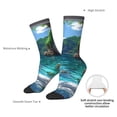 thumbnail image 4 of Vsdgher Tropical Paradise Window View Crew Socks for Men & Women, Breathable Casual Athletic Ankle Socks, 4 of 6