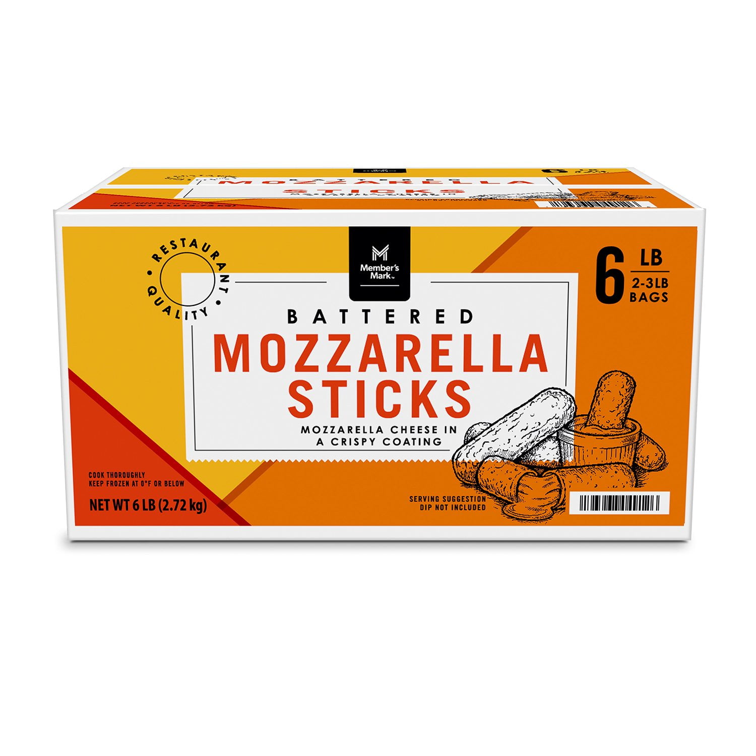 Member's Mark Battered Mozzarella Sticks, Frozen 6 lbs. - Samsclub.com