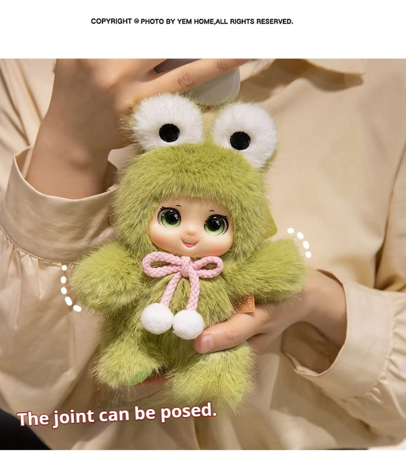 Adorable Plush Toys Decorative Frogs Sheep Rabbits Bears Hanging Ornaments Toy Family Collection Soft Stuffed Dolls Decor
