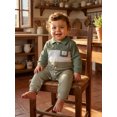thumbnail image 3 of RUINIXCW Newborn Baby Boy Spring Fall Winter Clothes 0 3 6 9 12 18 Months Waffled Romper One Piece Outfit Long Sleeve Stripe Patchwork Collared Jumpsuits, 3 of 9