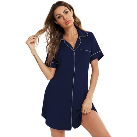 button down pajama gown