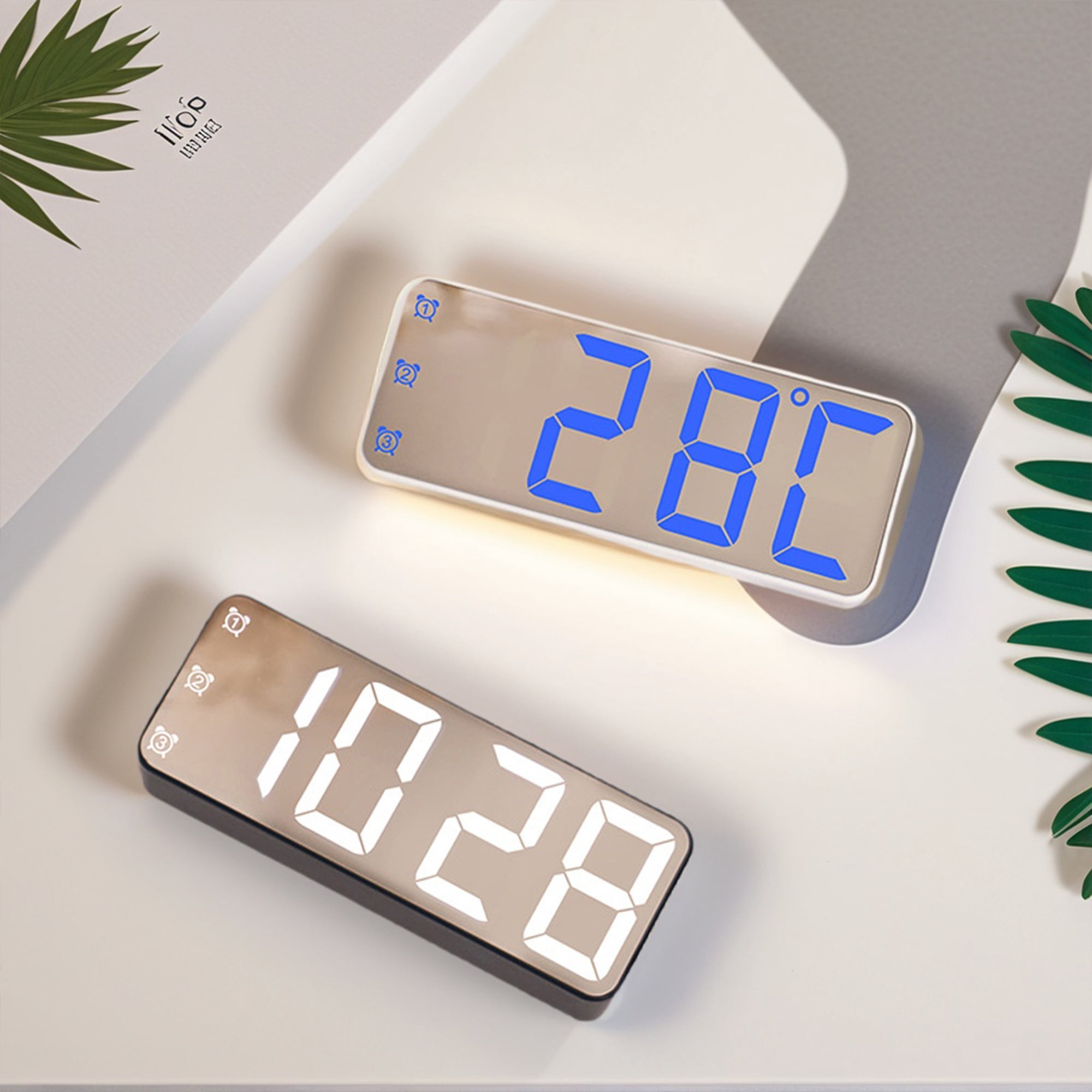 Unique Bargains Digital Alarm Clock Black Housing With Green Light 5.5"L x 1.2"W x 2.2"H