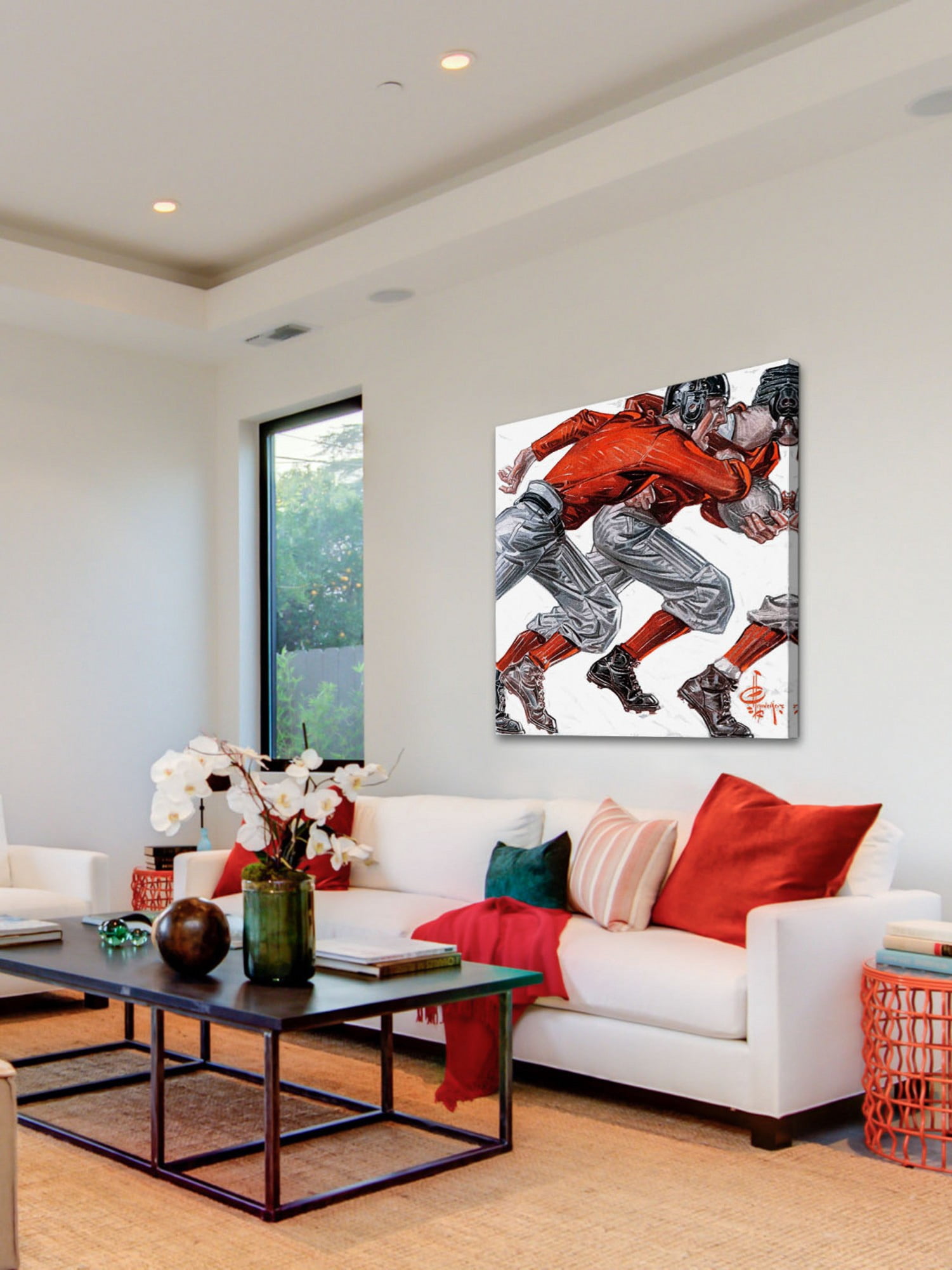 Marmont Hill Football Players by J.C. Leyendecker Painting Print on Wrapped Canvas