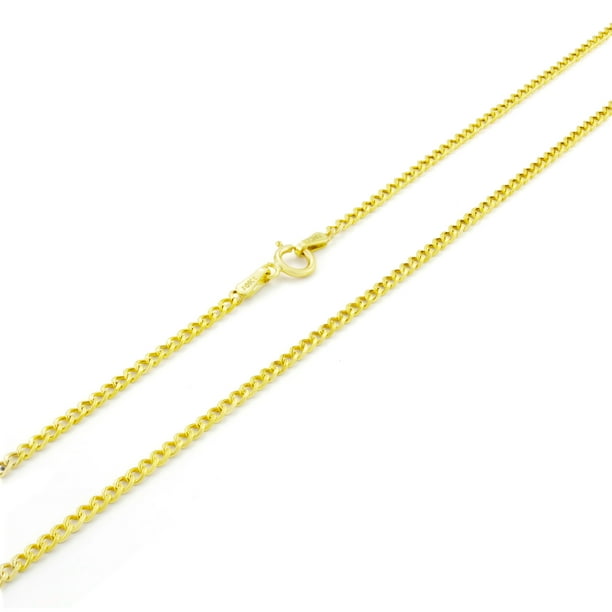 Nuragold - 10k Yellow Gold Womens 2mm Hollow Cuban Curb Chain Pendant ...