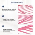 thumbnail image 5 of UBesGoo Queen Metal Loft Bed Frame with Horizontal Guardrail, Vertical Ladder with Rubber Anti-Slip Pads, Safe Heavy-Duty Frame, Pink, 5 of 6