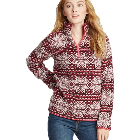 Aeropostale Womens Patterned Bear Fleece Jacket, Red, Juniors, X-Small