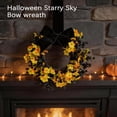 thumbnail image 5 of Halloween Wreath, Red Artificial Floral with Black Bow, Front Door Hanging Decor for Halloween, 5 of 7