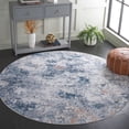 thumbnail image 2 of SAFAVIEH Santa Monica Kayley Abstract Polyester Area Rug, Ivory/Dark Blue, 6' x 6' Round, 2 of 7